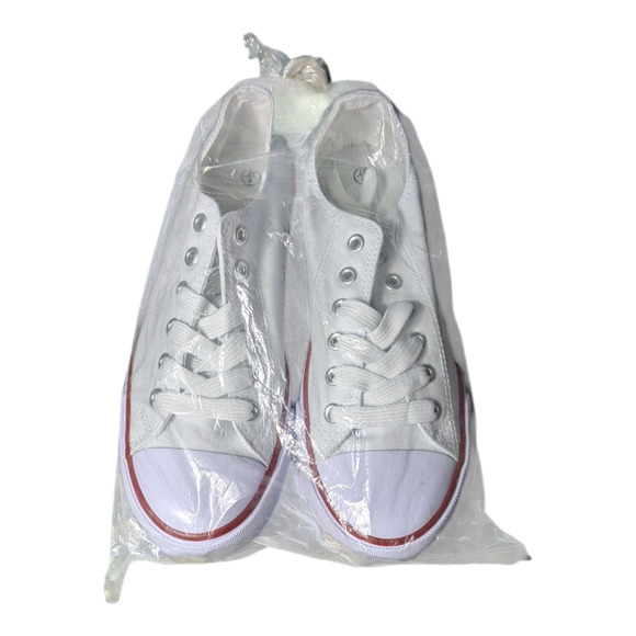 Women's Canvas Shoes - Size 6 - White and Red - Rounded Toe Anti Slip Brand New - Picture 8 of 8